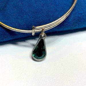 3/$20 Alex and Ani green simulated emerald stone May birthstone bracelet